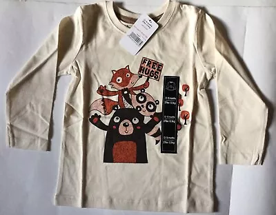 Buy Unisex Baby / Child Cream Long Sleeve T Shirt With Bears And Free Hugs Detail • 4.99£