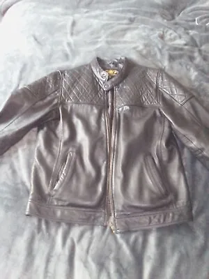 Buy Mens Black Leather Jacket Size Large Worn Only Twice,made In Pakistan  • 30£