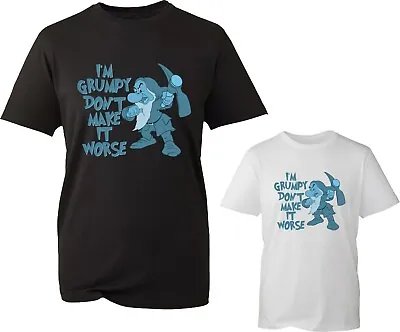 Buy I'm Grumpy Dwarf Meme Funny T-Shirt Cartoon Lovers Inspired Grumpy Mood Gift Top • 9.99£