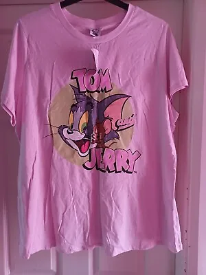 Buy George Size 22 Pink Purple Tom And Jerry T-shirt • 7£