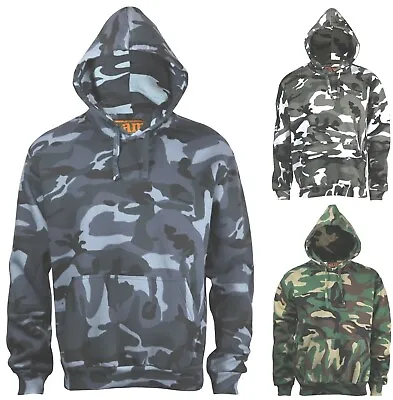 Buy Mens Camouflage Camo Hooded Fleece Sweatshirt Hoodie  • 16.95£