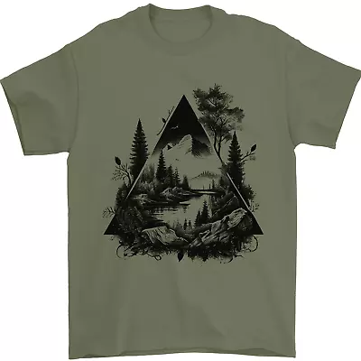 Buy Abstract Outdoors Camping Bushcraft Hiking Trekking Mens T-Shirt 100% Cotton • 9.48£
