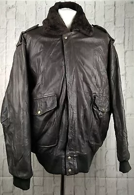 Buy Redskins Brown Leather Jacket With Liner And Fur Collar Size XXL Chest 48 / 50 • 35£