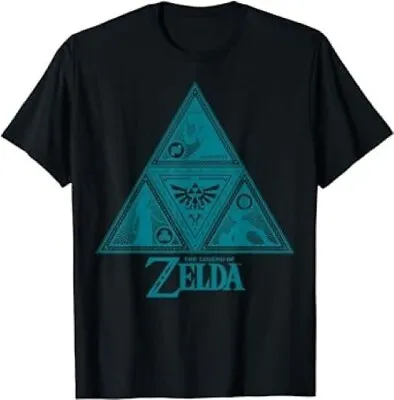Buy Licensed Nintendo Legend Of Zelda Teal Triforce Symbolism Graphic Shirt Women M • 26.98£