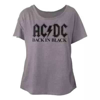 Buy ACDC Back In Black Women's Dolman Top Rock Band Album Concert T Shirt Merch  • 31.66£