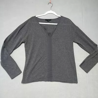 Buy Sanctuary T-Shirt Top Women XL Gray Long Sleeve V-Neck Pullover Rayon Breathable • 13.68£
