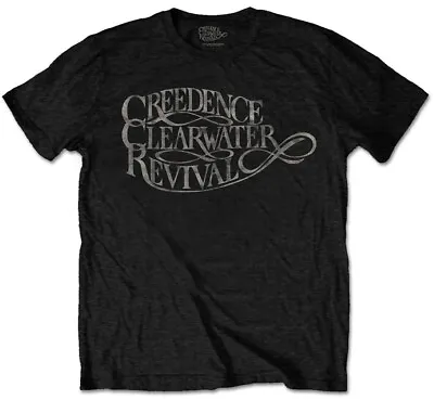 Buy Creedence Clearwater Revival Vintage Logo Black T-Shirt OFFICIAL • 14.99£