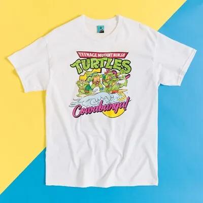 Buy Official Teenage Mutant Ninja Turtles Surfing Cowabunga White T-Shirt • 19.99£