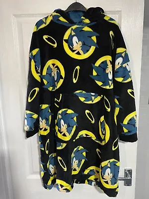 Buy Sonic The Hedgehog Kids Wearable Blanket | Black All Over Print Fleece Hoodie • 29.99£