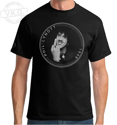 Buy THIN LIZZY Frontman & Bass Player PHIL LYNOTT Cool Coin T Shirt By V.K.G. • 16.50£