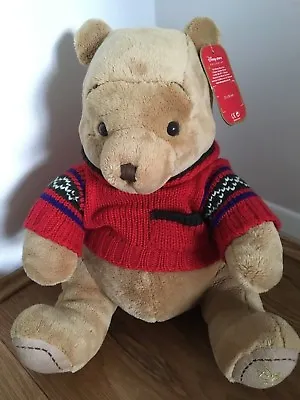 Buy Disney Store Winnie The Pooh Christmas 2007 Christmas Soft Toy Red Jumper Xmas • 13.99£