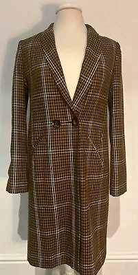 Buy STRADIVARIUS Ladies Brown Blazer Jacket Long Size Eur M Medium Dogtooth Pattern • 19.99£