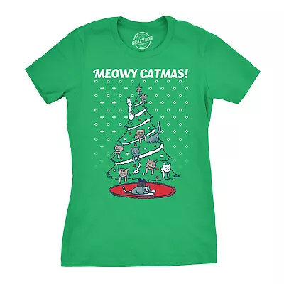 Buy Womens Meowy Christmas Cat Shirt Tree Ugly Merry Crazy Funny Gift Sweater • 9£