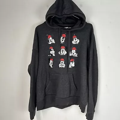 Buy Disney Minnie Mouse Overhead Charcoal Grey Hoodie LARGE 50” Bust • 6£