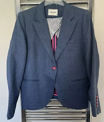 Buy Bariloche Vintage Style Denim Blue Linen Jacket Blazer  Size 16 • 24.99£