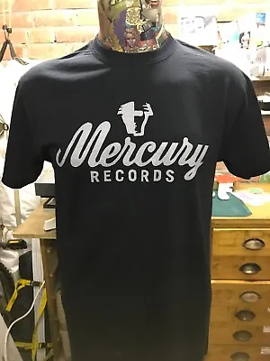 Buy ***new*** Mercury Records Label  Black T Shirt Silver Print No Xxl In Stock • 12£