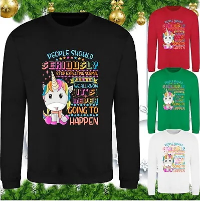 Buy People Should Seriously Expecting From Normal Unicorn Jumper Funny Sarcastic Top • 17.99£