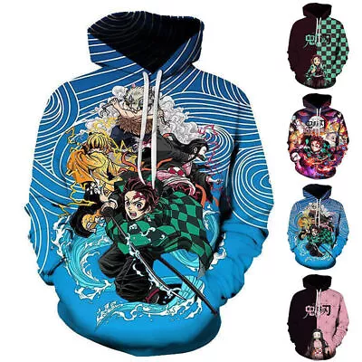 Buy Anime Demon Slayer Kimetsu No Yaiba Hoodie Pullover 3D Print Sweatshirt Coat Top • 25.29£