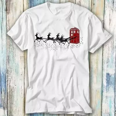 Buy Doctor Who Christmas Police Phone Box Flying Deer Red T Shirt Meme Top Tee 1454 • 6.35£