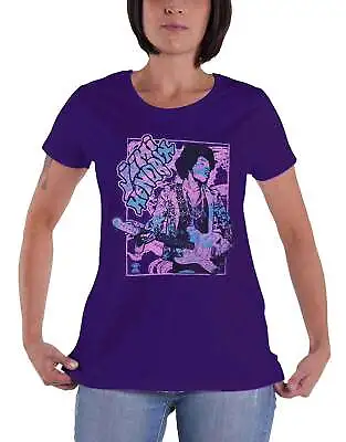 Buy Official Womens Jimi Hendrix Experience T Shirt Groove Skinny Fit Retro Purple 8 • 5.95£