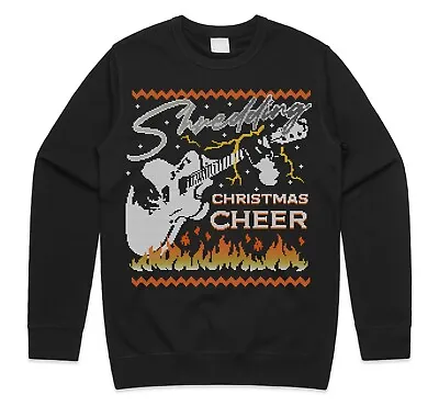 Buy Guitar Shredding Christmas Cheer Jumper Sweatshirt Music Electric Guitarist Gift • 23.99£