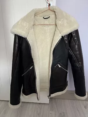 Buy Zara Man Leather Jacket Premium High Quality Medium Black Jacket • 39.99£