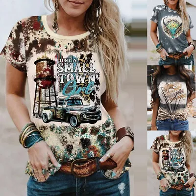 Buy Womens Hippie Tie-Dye T-Shirt Ladies Summer Casual Short Sleeve Blouse Tee Tops • 10.09£