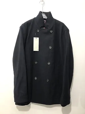 Buy £40 Off Next Tailoring Double Breasted Wool Blend Pea Coat In Navy XL £99 • 59.99£