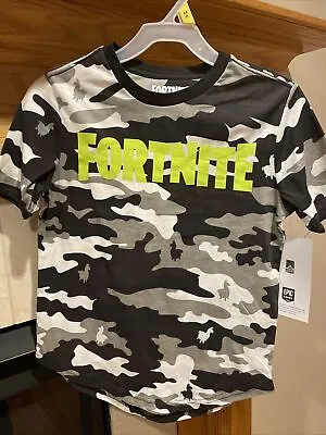 Buy Fortnite Shirt For Boys Camouflage Camo Loot Llama Short Sleeve Video Game Tee • 12.01£