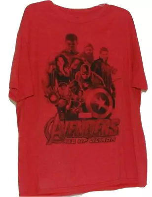 Buy Marvel Avengers Age Of Ultron XL Mens T-Shirt Red Thor Hulk Hawkeye Black Widow • 4.74£