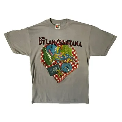 Buy Vintage Concert TShirt Bob Dylan Santana European Tour 1984 Size L Signal • 113.39£