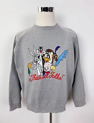 Buy Vintage Acme Clothing Looney Tunes Mens Character Jumper Windbreaker 1993 Size L • 112.78£