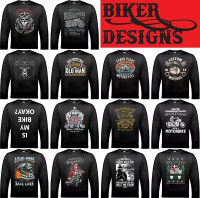 Buy BIKER SWEATSHIRT, Jumper Motorbike Motorcycle Cafe Racer Bike Mens Funny Skull • 22.99£