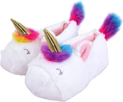 Buy Non Slip 3D Unicorn Memory Foam Slippers Eu28/29 UK Size 11/11.5 • 8.75£