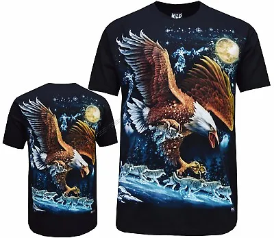 Buy Eagle Wolf Native American Indian Biker T-Shirt, Front & Back Print M - 3XL • 12.99£