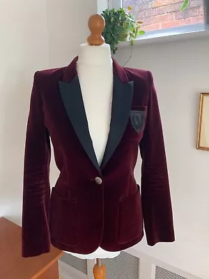Buy BARBARA BUI Burgundy Velvet Fitted Smart Jacket Blazer UK 8 : HARDLY WORN • 4.99£