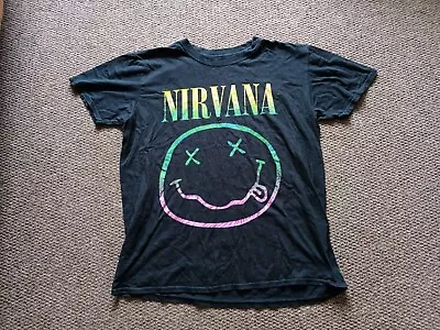 Buy Nirvana Smiley Face Black T-shirt Medium  • 4.99£