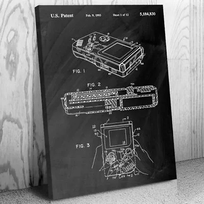 Buy Game Boy Patent Canvas Print Video Game Gift Blueprint Gamer Gift Zelda Fan Gift • 61.52£