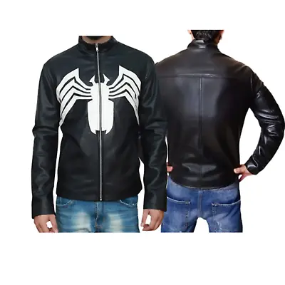 Buy Men's Eddie Brock Black Venom Leather Jacket - ALL SIZES • 47.24£