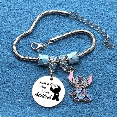 Buy Lilo & And Stitch Bangle Bracelet Pendant Charms Wrist Christmas Jewellery Gift • 8.95£