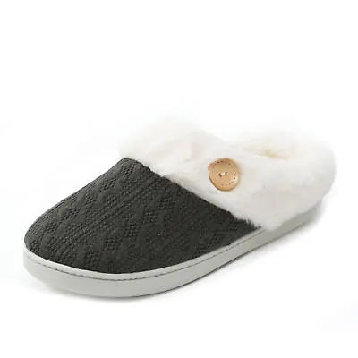 Buy JACKSHIBO Ladies Womens Slippers Slip On Comfy Cozy Mules Memory FoamFor Winter • 10.98£