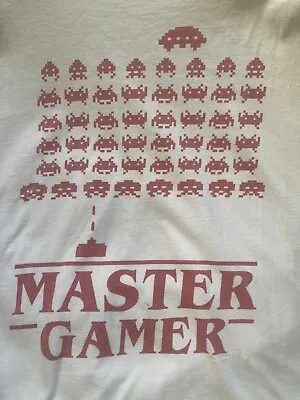 Buy Master Gamer Space Invaders T-Shirt Retro Atari Arcade Shirt Large • 15£