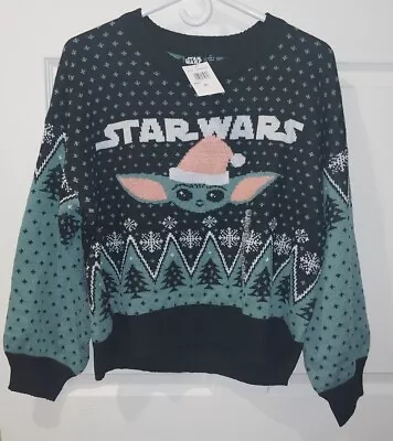 Buy Star Wars Groku Mandalorian Christmas Sweater Black W/Green, Adult Size X-Large • 16.39£