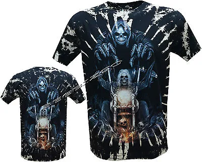 Buy Grim Reaper Biker Ghost Rider Glow In The Dark Tye Dye T-Shirt M - 3XL • 9.95£