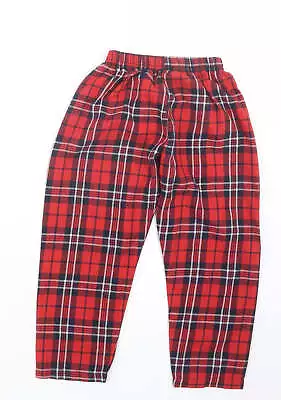 Buy In The Style Girls Red Check Polyester Capri Pyjama Pants Size 4 Years • 5.25£