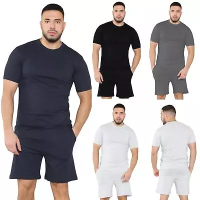 Buy Mens T-Shirt Shorts Set Nightwear Loungewear Short Sleeve Top Pyjamas Shorts • 9.99£