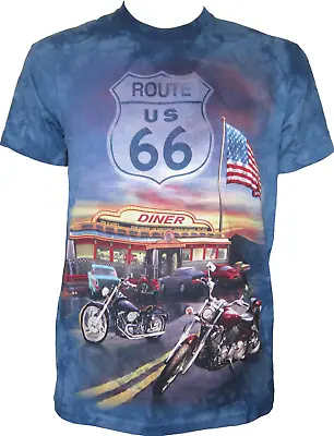 Buy The Mountain USA Route 66 Biker Motorbike T-shirt • 6.50£