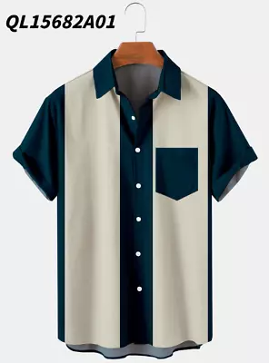 Buy Male Clothing Bowling Shirts Rockabilly Style Fashion Indie Mens Shirts Hot • 15.99£