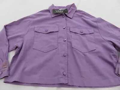 Buy Yare Nwt French Lavender Comfy Denim Style Jacket Uk 20 P Scruffy On Sleeve • 4.99£
