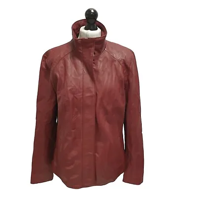 Buy Vintage Dallas Jacket Leather Burgundy Zip & Snap Uk Women's 16 Eu 44 E680 • 31.99£